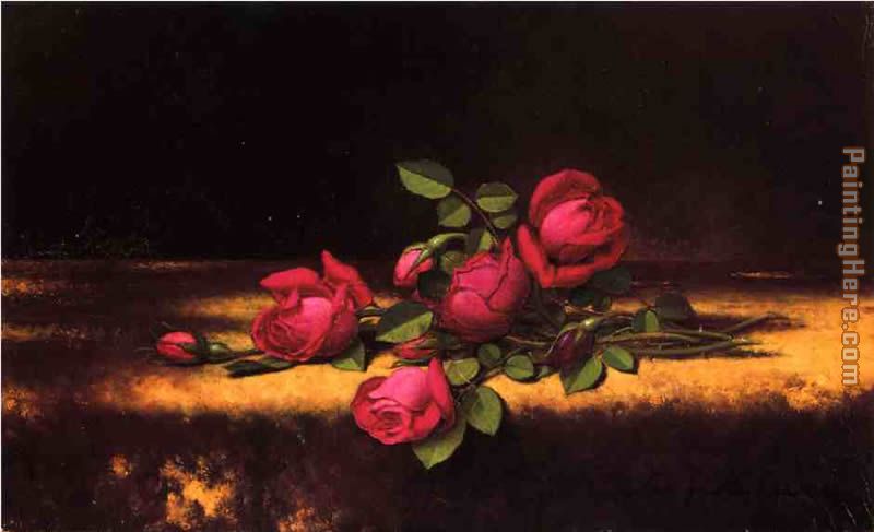 Jaqueminot Roses painting - Martin Johnson Heade Jaqueminot Roses art painting